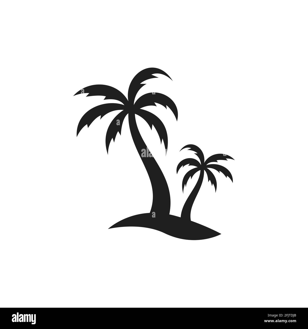 Palm Tree Silhouette Icon Simple Flat Vector Illustration Stock Vector Image Art Alamy