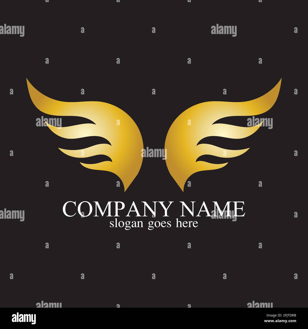 wings gold logo vector illustration template-vector Stock Vector Image ...