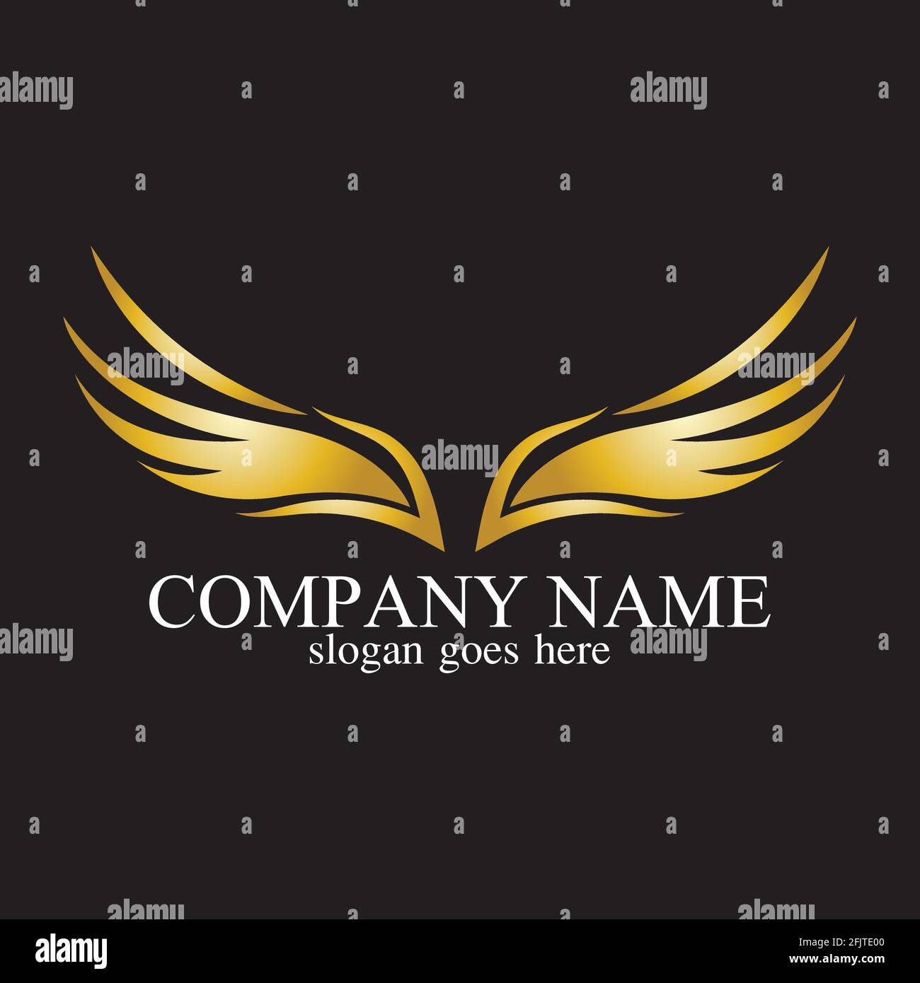 wings gold logo vector illustration template-vector Stock Vector Image ...