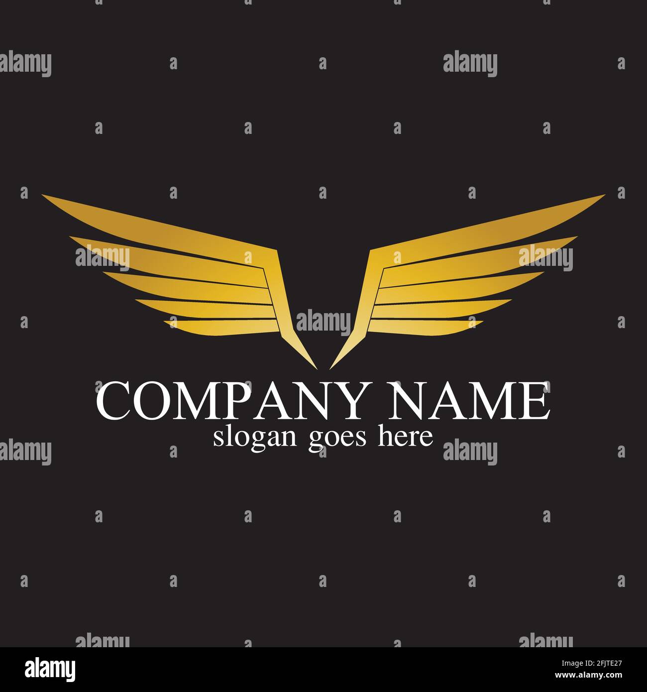 wings gold logo vector illustration template-vector Stock Vector Image ...