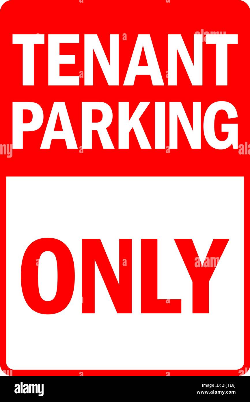 Tenant parking only sign. Parking spaces is allocated only for tenant. Stock Vector