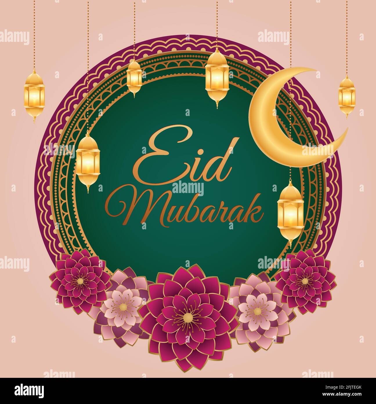Eid Festival Vector Illustration Background. Eid Mubarak Banner Design.  Elegant card design Stock Vector Image & Art - Alamy