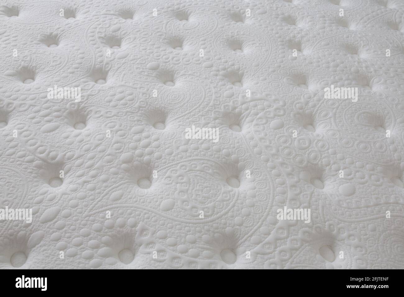 closeup of pattern on the white mattress, beautiful texture and background Stock Photo