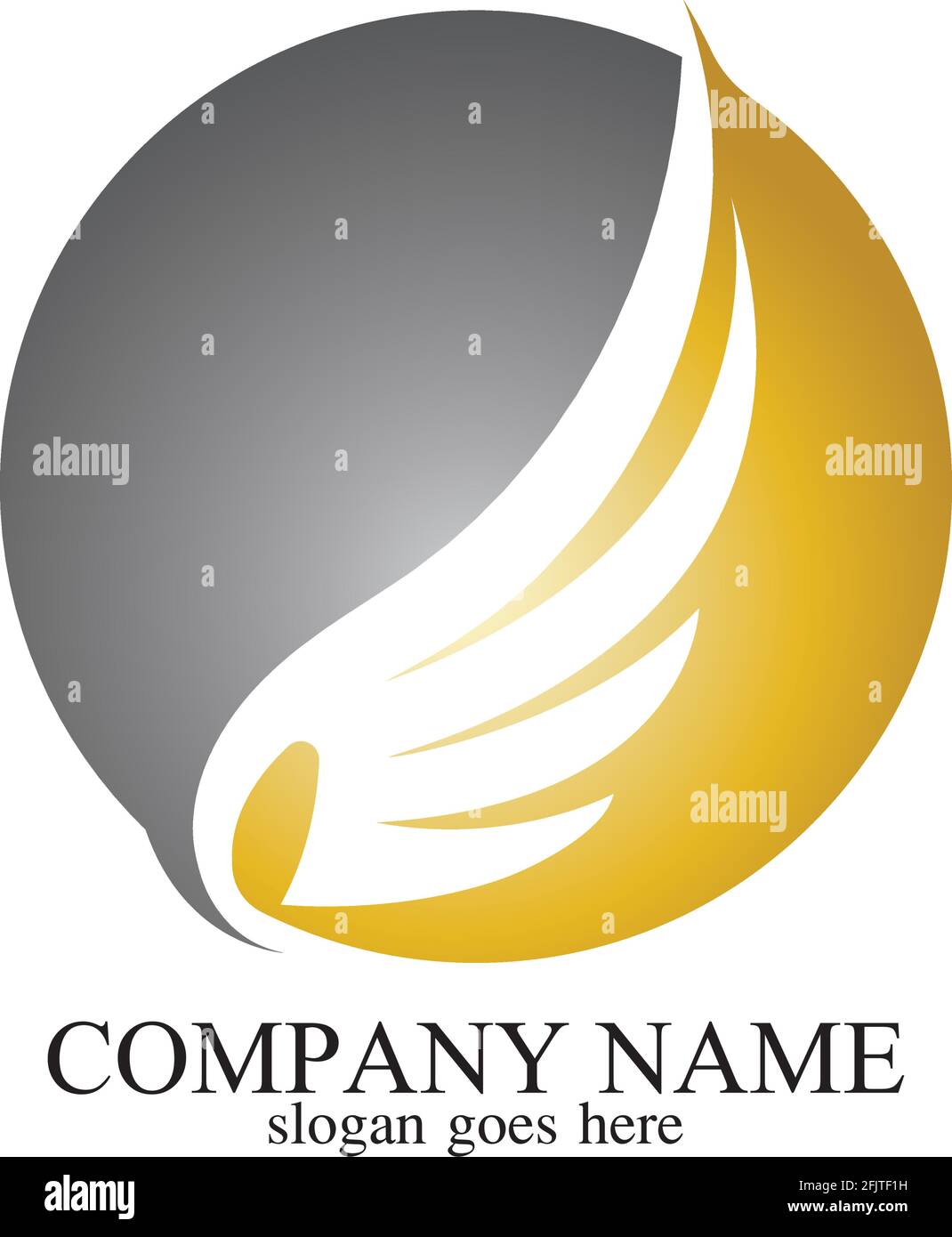 wings gold logo vector illustration template-vector Stock Vector Image ...