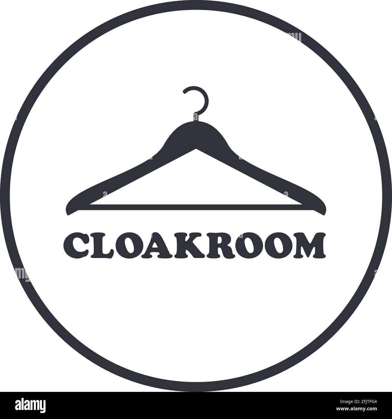 Cloakroom sign vector design. Clothes hanger wardrobe icon Stock Vector