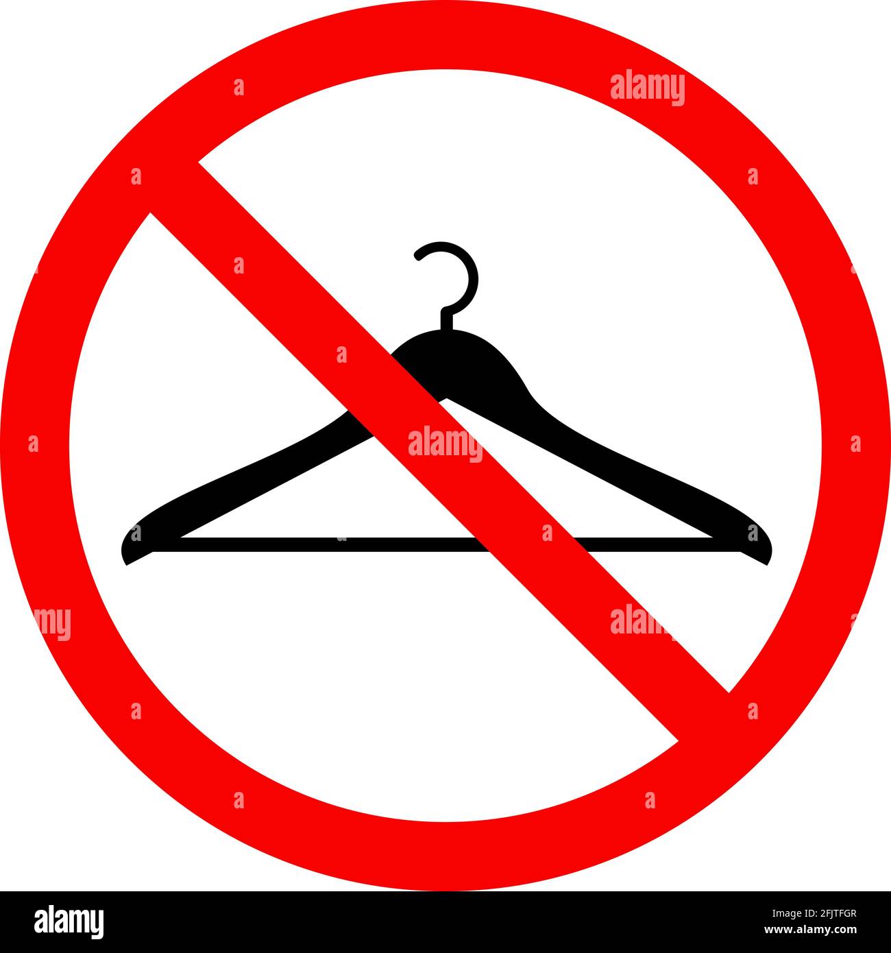 No hanger sign or No Cloakroom icon. Safety symbol and signs. Stock Vector