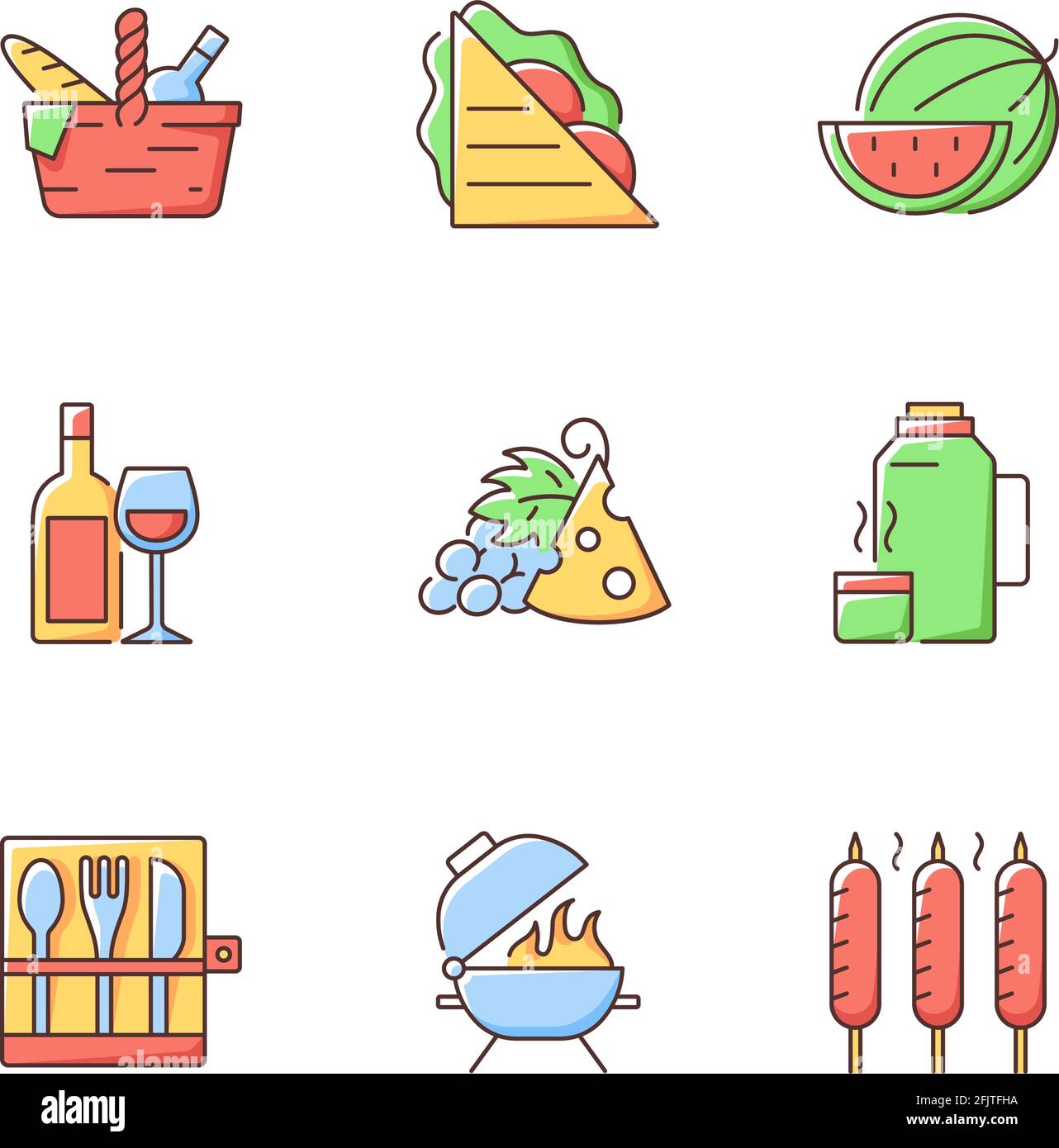Garden party RGB color icons set Stock Vector Image & Art - Alamy