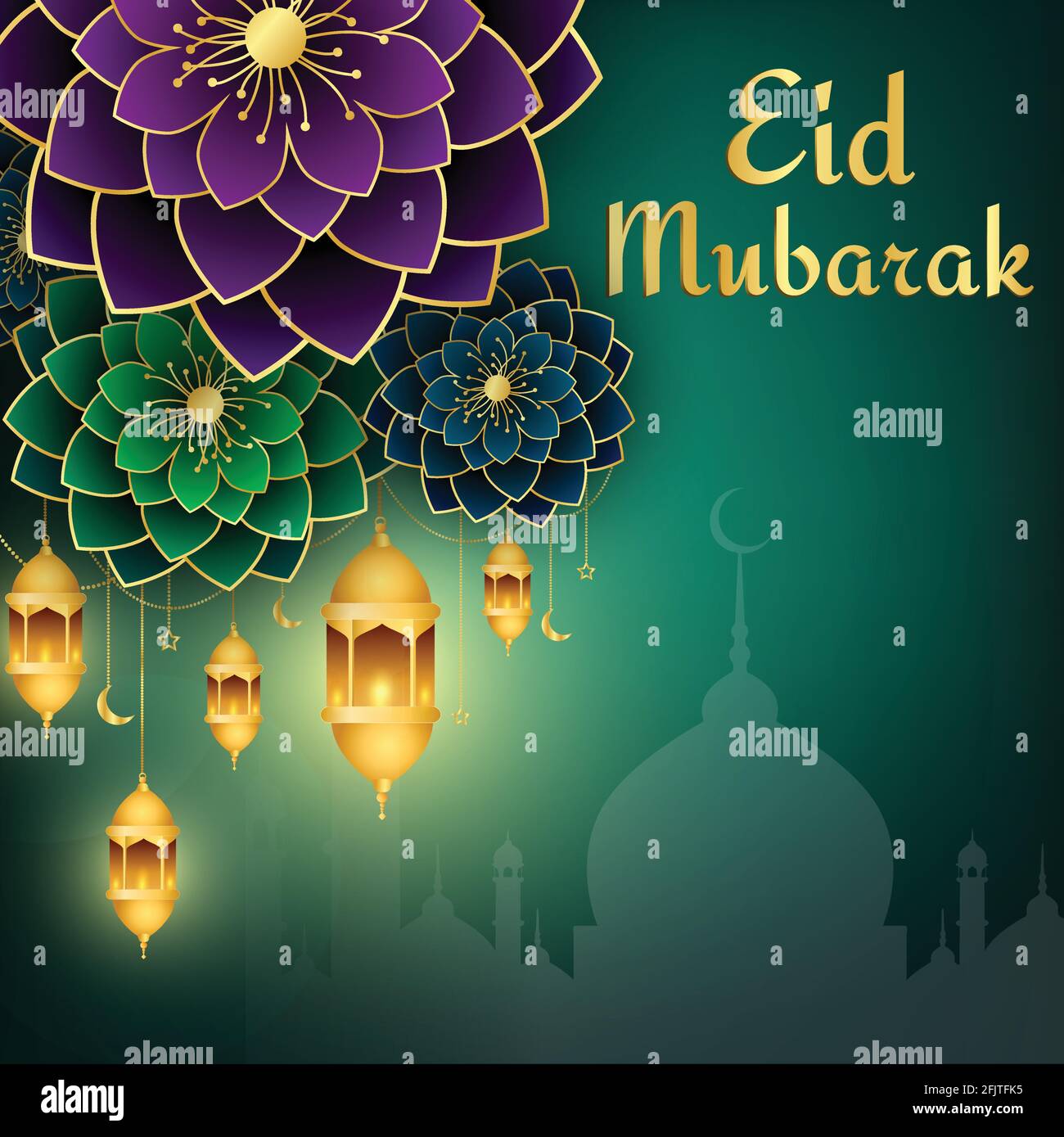 Eid Festival Vector Illustration Background. Eid Mubarak Banner Design.  Elegant card design Stock Vector Image & Art - Alamy