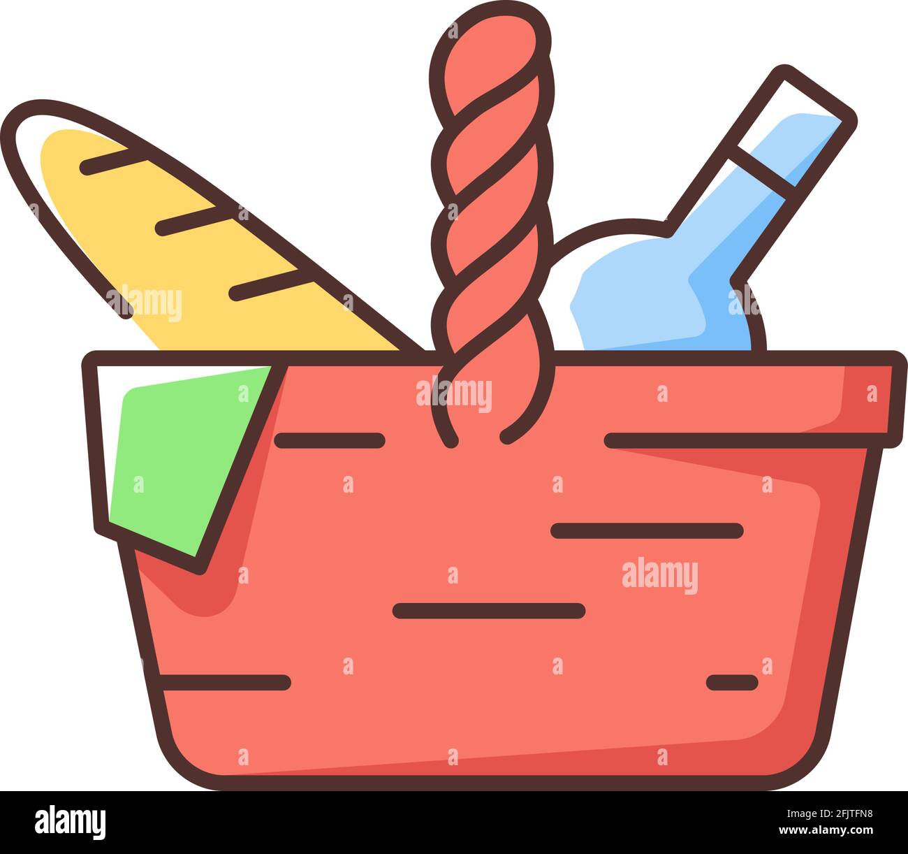 Picnic basket RGB color icon Stock Vector Image & Art - Alamy