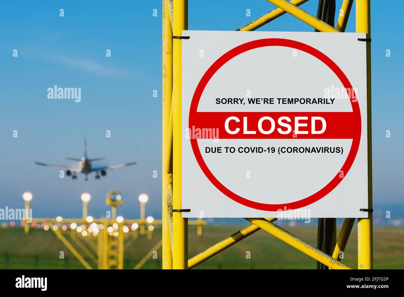 Airport restricted area warning sign hires stock photography and