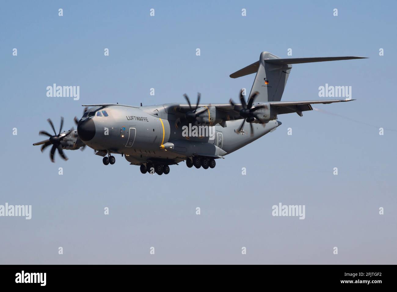 German Air Force Luftwaffe Airbus A400M Atlas 5410 transport plane arrival  and landing for RIAT Royal International Air Tattoo 2018 airshow Stock  Photo - Alamy