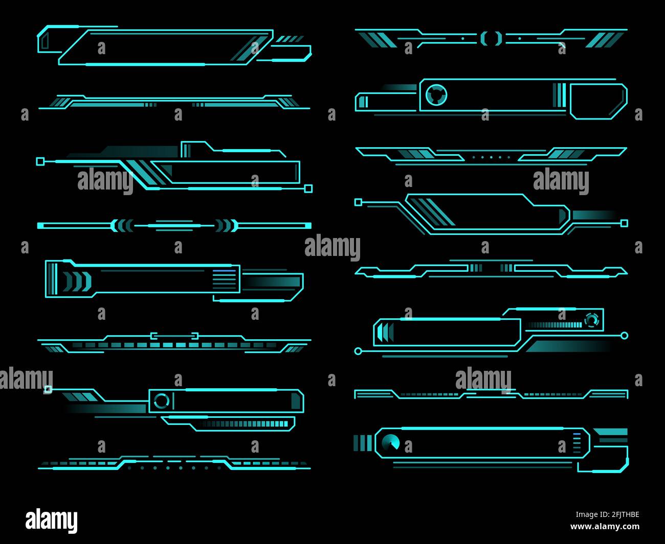 HUD futuristic info box, display and borders interface elements. Vector ...