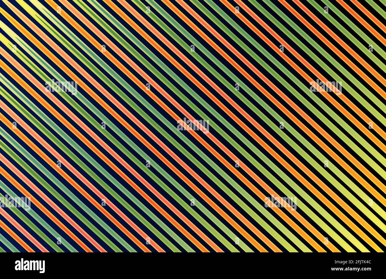 Abstract texture with diagonal green and orange stripes, gradient pattern background Stock Vector