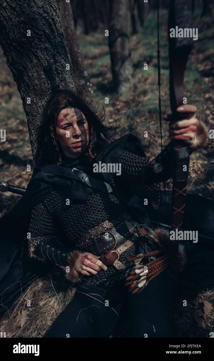 image of medieval warrior sits 