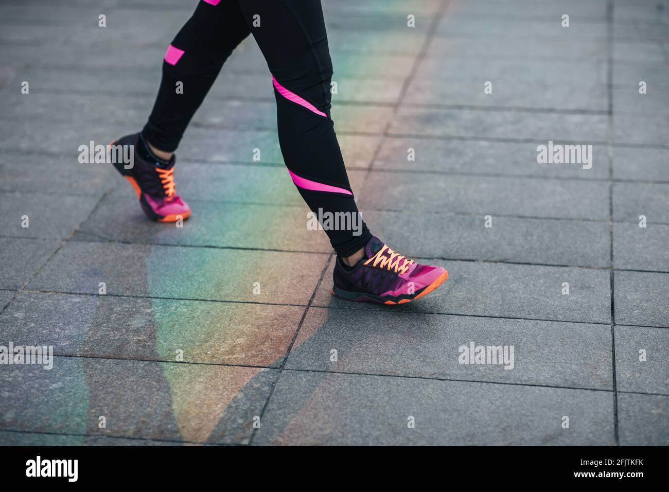 Woman running in nature, health care, motivation, workout and keep fit Stock Photo