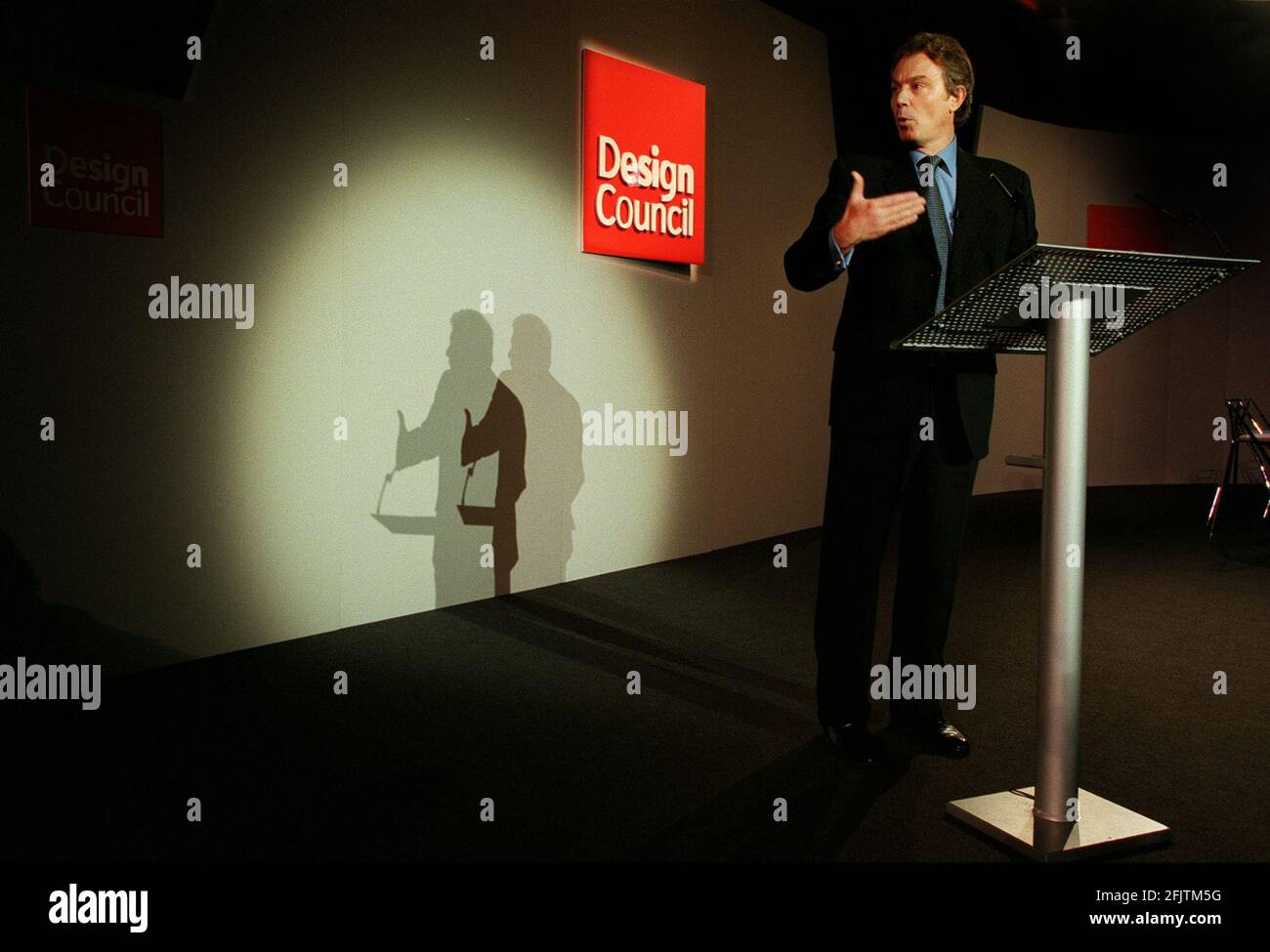 TONY BLAIR BRITISH PRIME MINISTER AT A PRESENTATION OF THE MILLENNIUM PROJECTS EXHIBITION AT THE