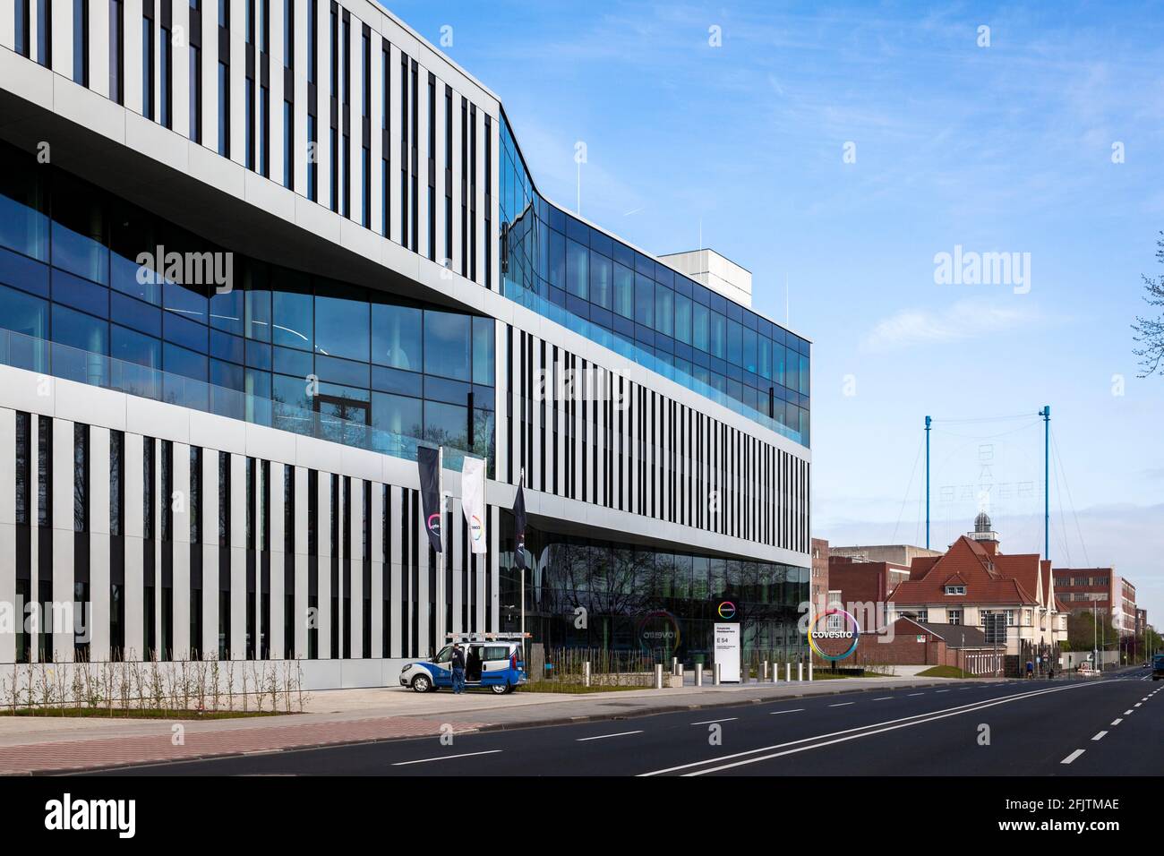 headquarters of the Covestro AG, producer of a variety of polyurethane and polycarbonate based raw materials, Chempark, Leverkusen, North Rhine-Westph Stock Photo