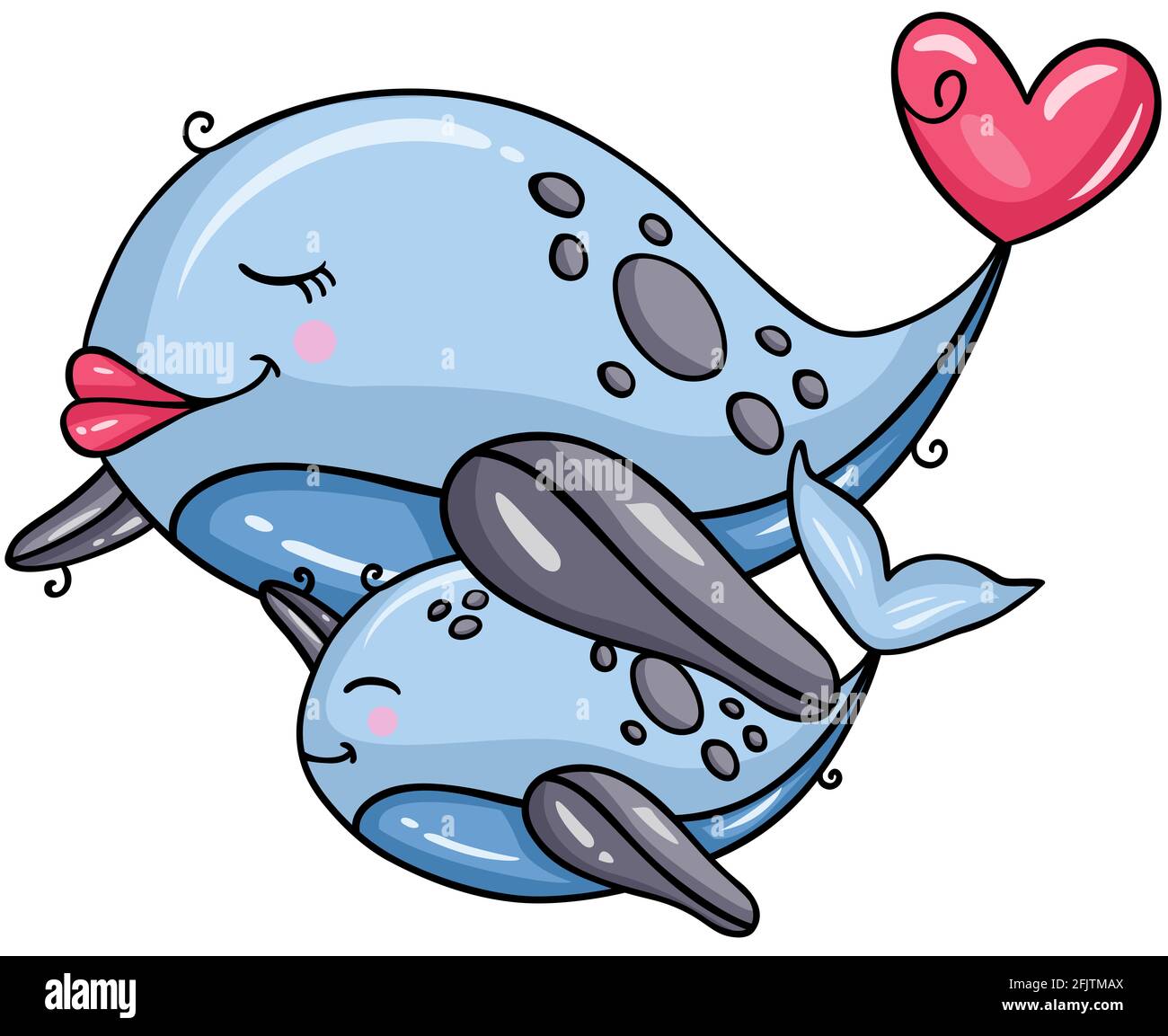 Les Ptipotos Gravillou the Whale, Mum & Baby
