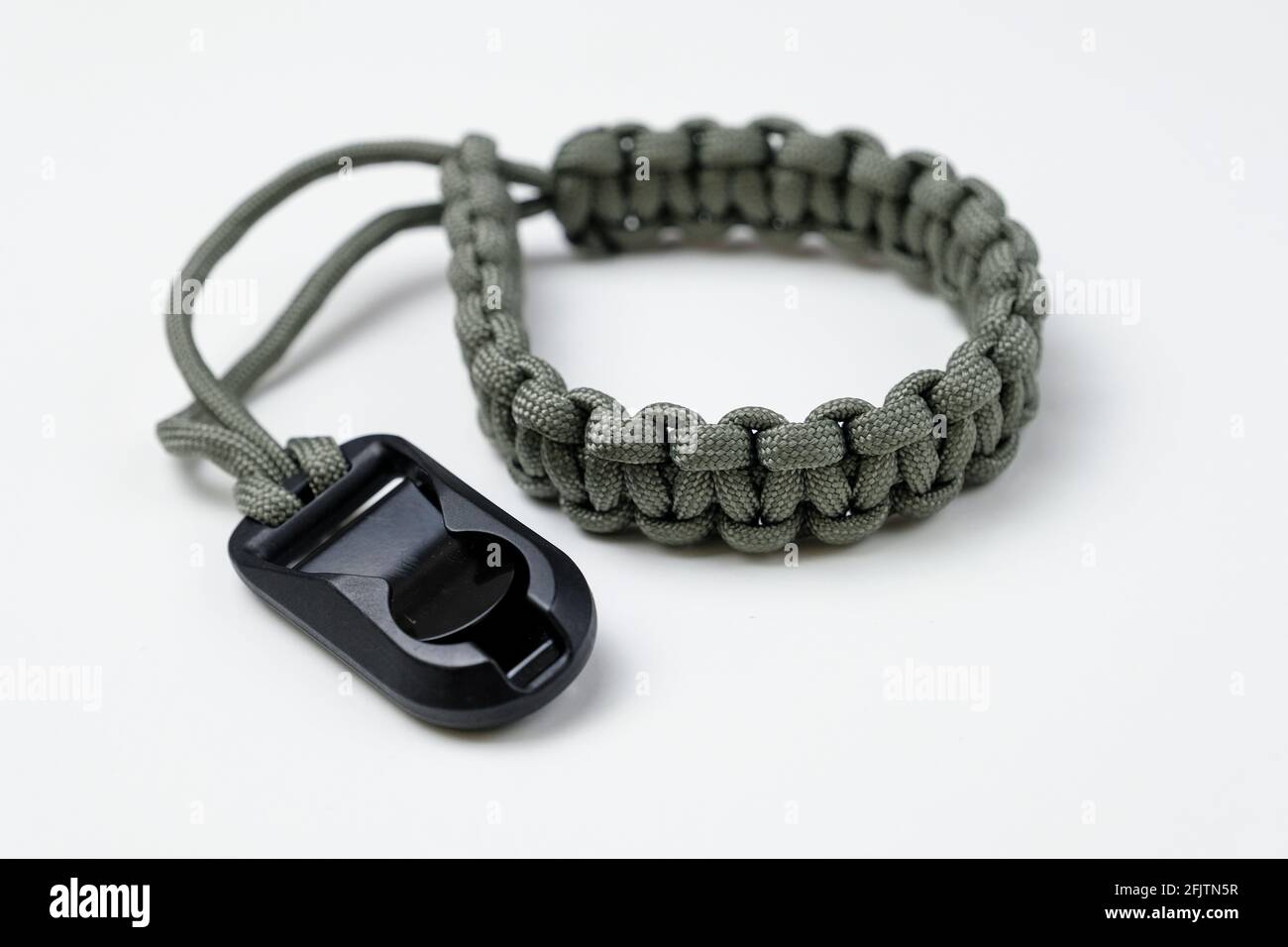 Hand made camera strap isolated on a white background Stock Photo