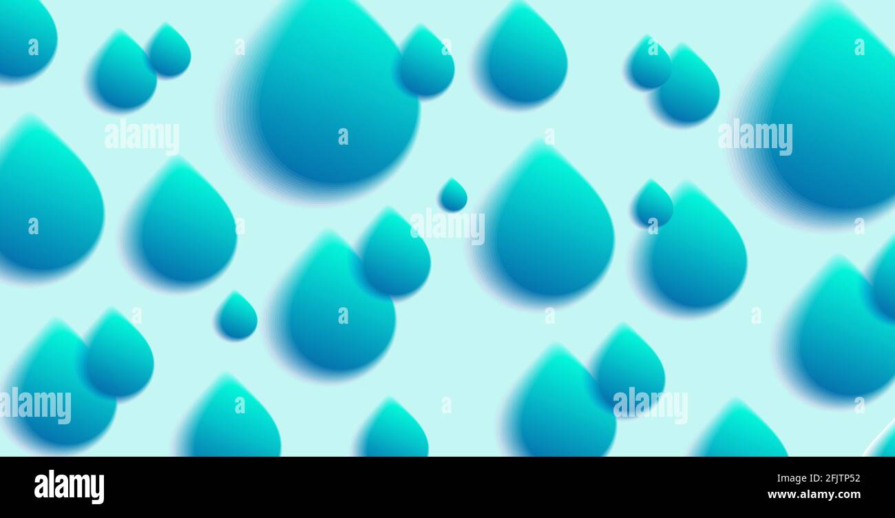 Background with blue blured water drops design element, abstract background, wallpaper Stock Vector