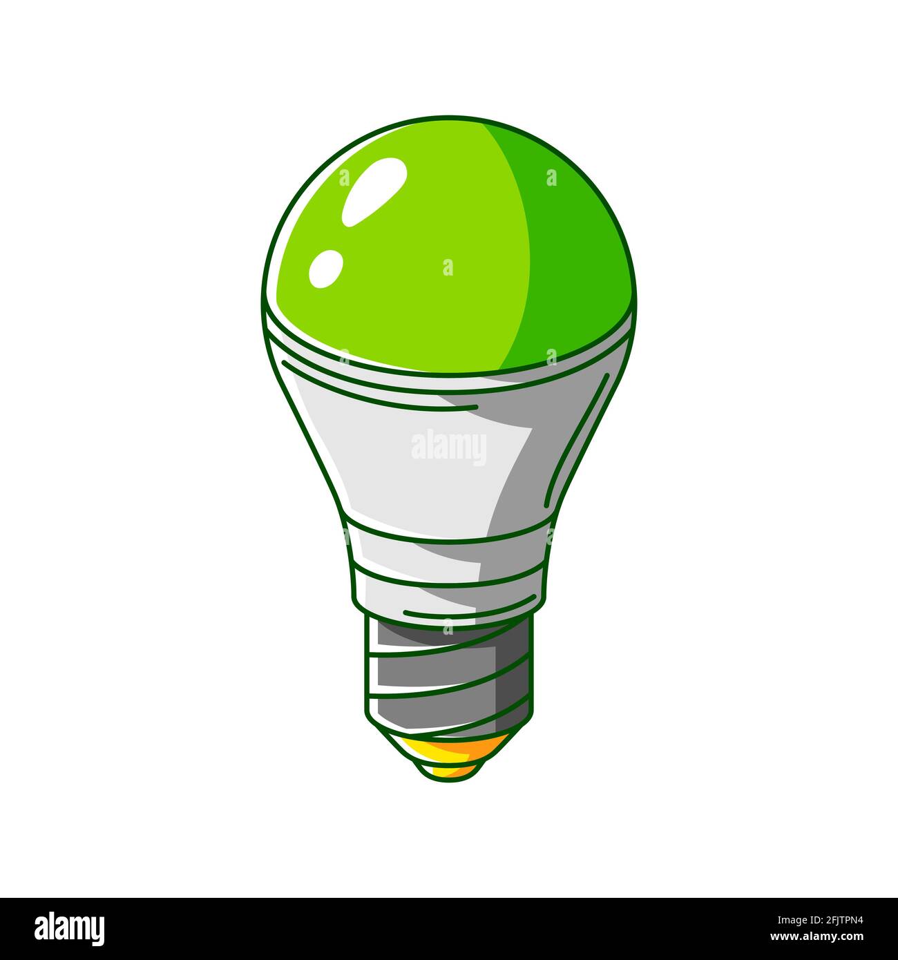 Illustration of energy saving light bulb. Ecology icon and green energy ...