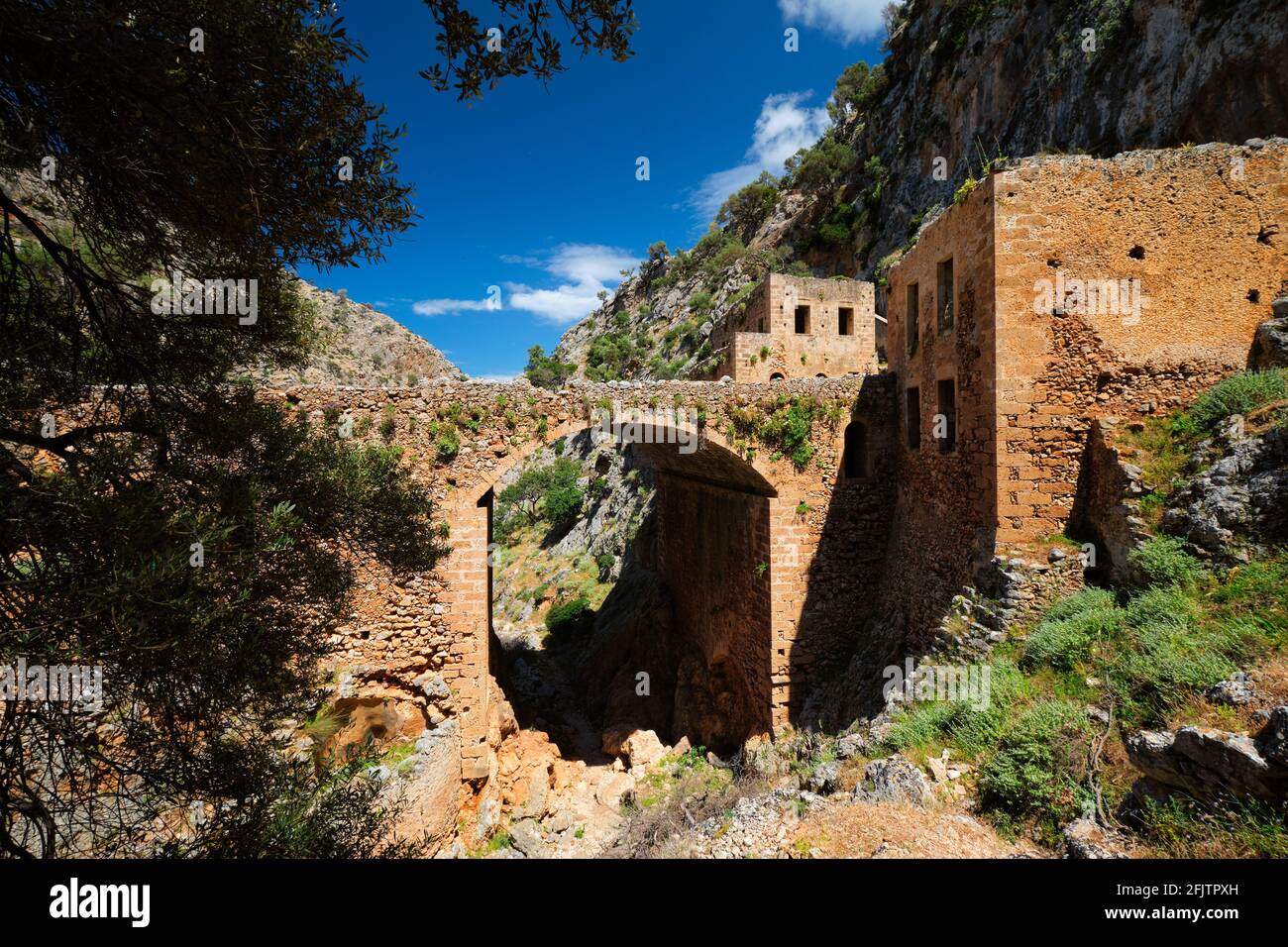 Riuns of Katholiko monastery, Chania region on Crete island, Greece Stock Photo