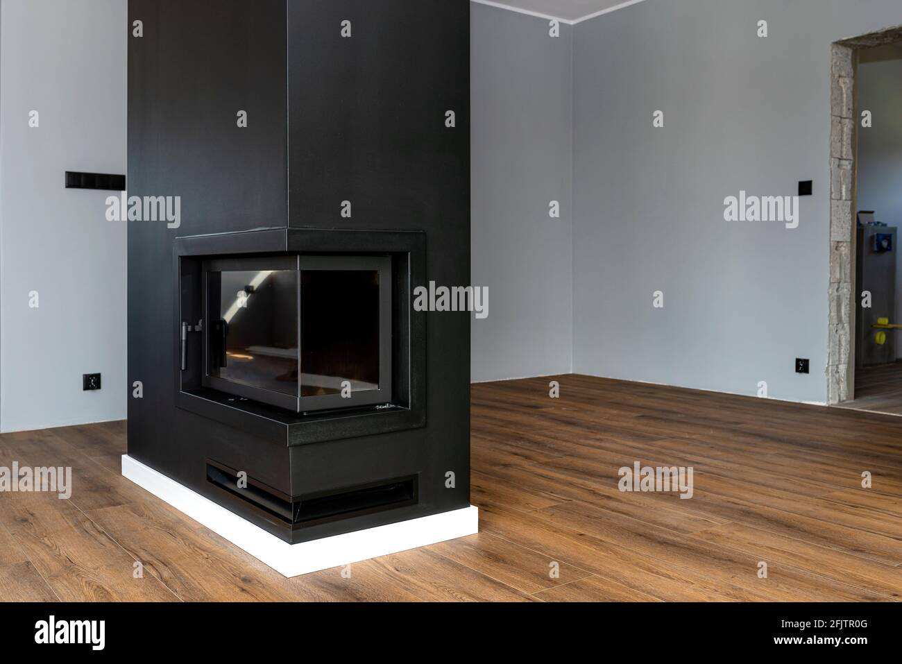Enclosed Living Room Fireplace