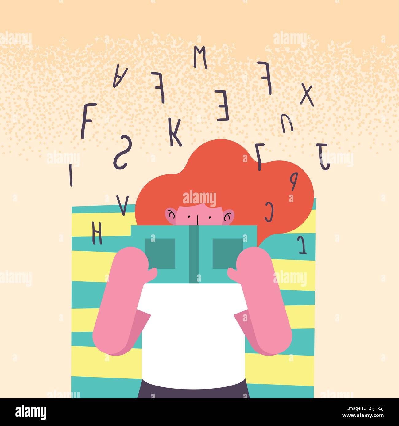 girl lying with dyslexia character Stock Vector Image & Art - Alamy