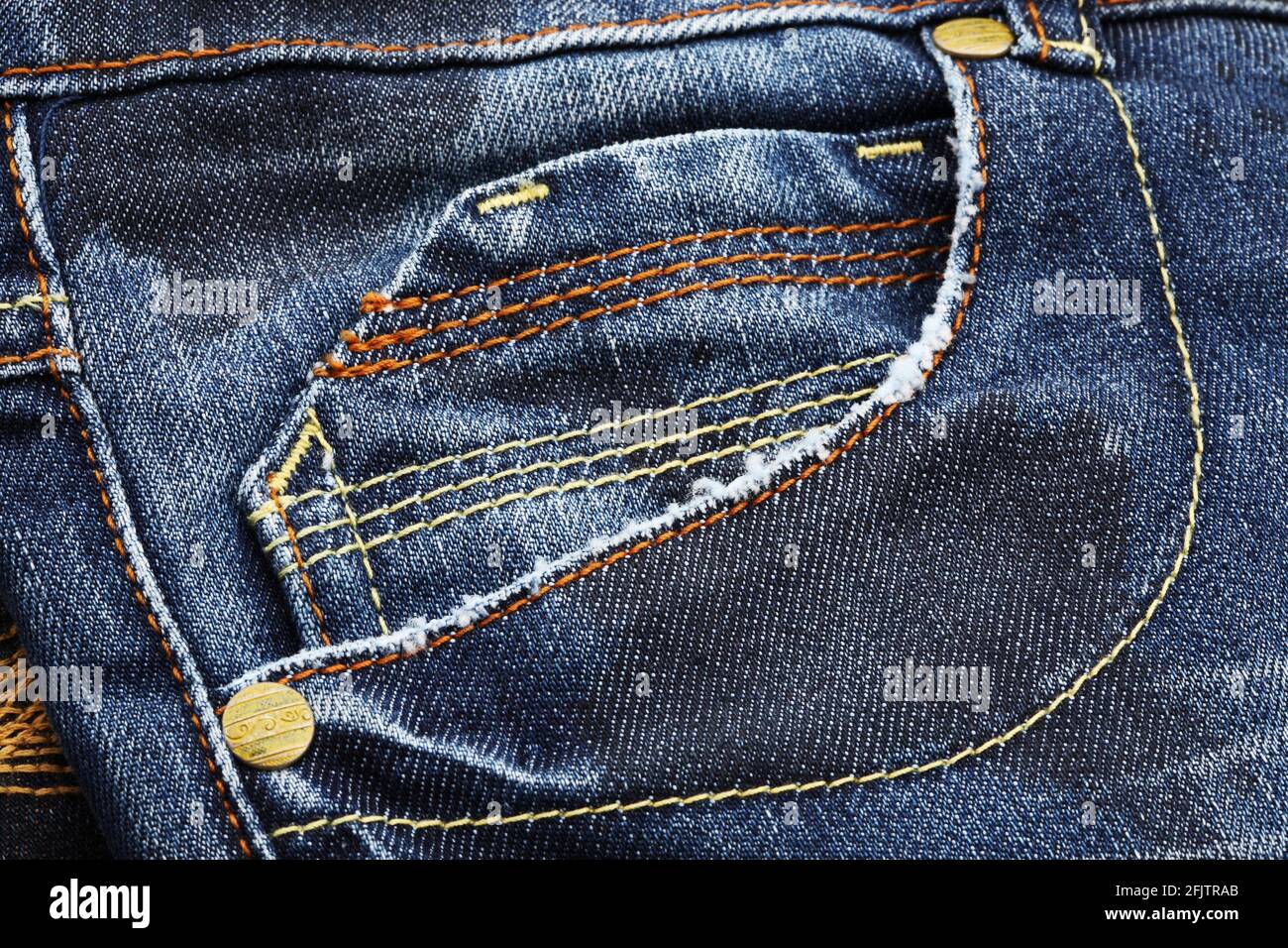 Modern jeans with special faded wash and stain treatment Stock Photo - Alamy