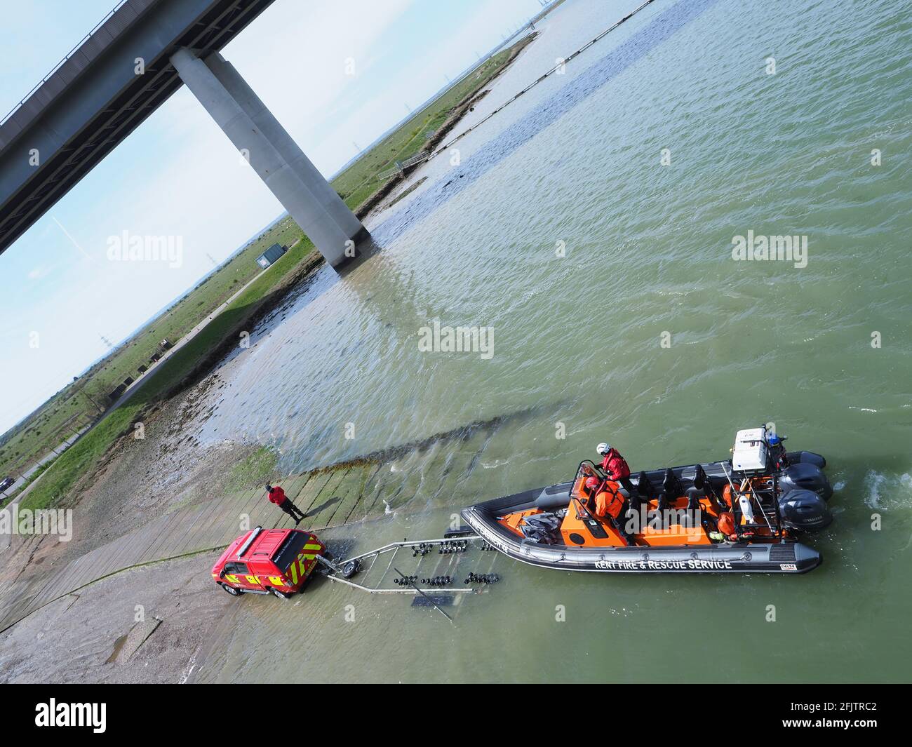 Iwade, Kent, UK. 26th April 2021. As well as the fire engines, Kent ...