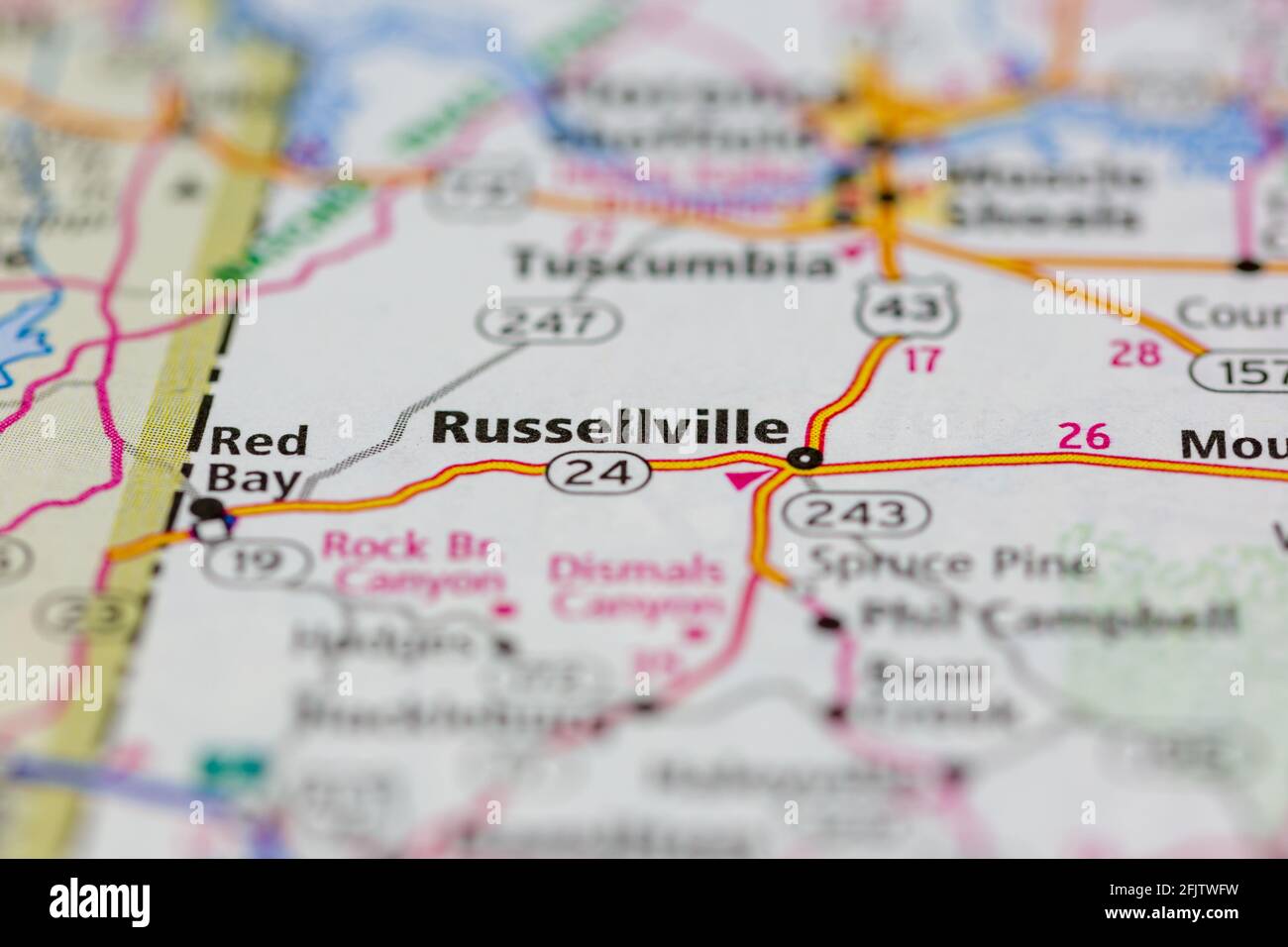 Map Of Russellville Alabama Russellville Alabama Usa Shown On A Road Map Or Geography Map Stock Photo -  Alamy