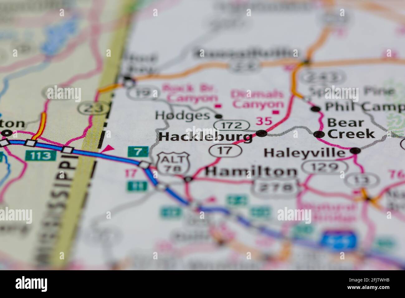 Hackleburg on a map hires stock photography and images Alamy