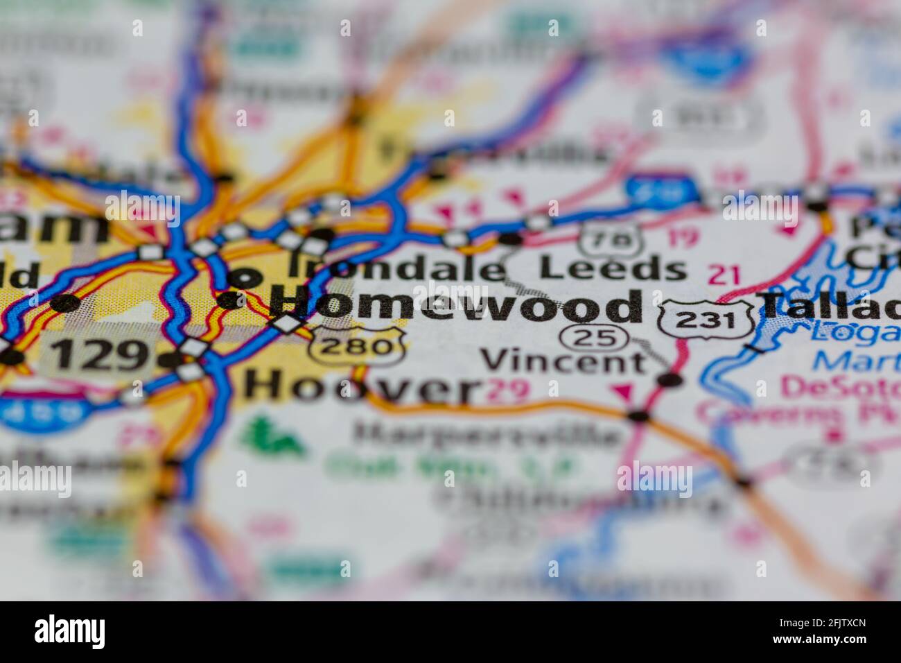 Map Of Homewood Alabama Homewood Alabama Usa Shown On A Road Map Or Geography Map Stock Photo -  Alamy