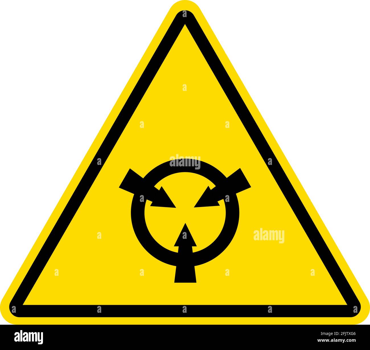 Electrostatic sensitive device warning sign.Yellow triangle background