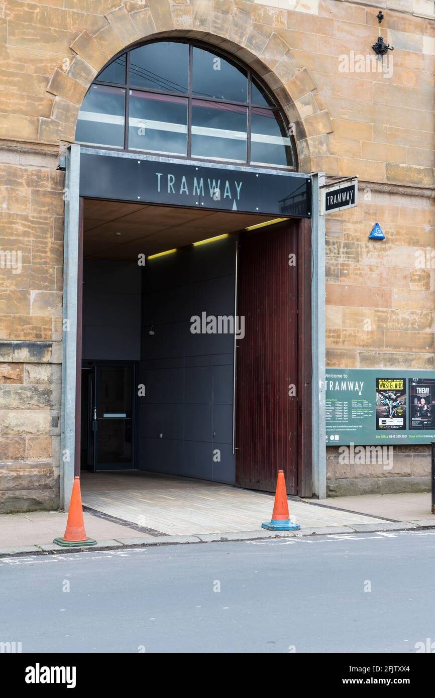 Tramway Theatre entrance, Albert Drive, Pollokshields, Glasgow, Scotland, UK, Europe Stock Photo