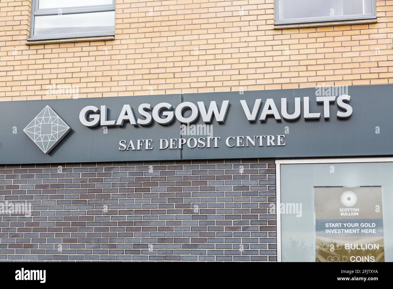 Glasgow Vaults Safe Deposit Centre sign, Glasgow, Scotland, UK Stock Photo  - Alamy