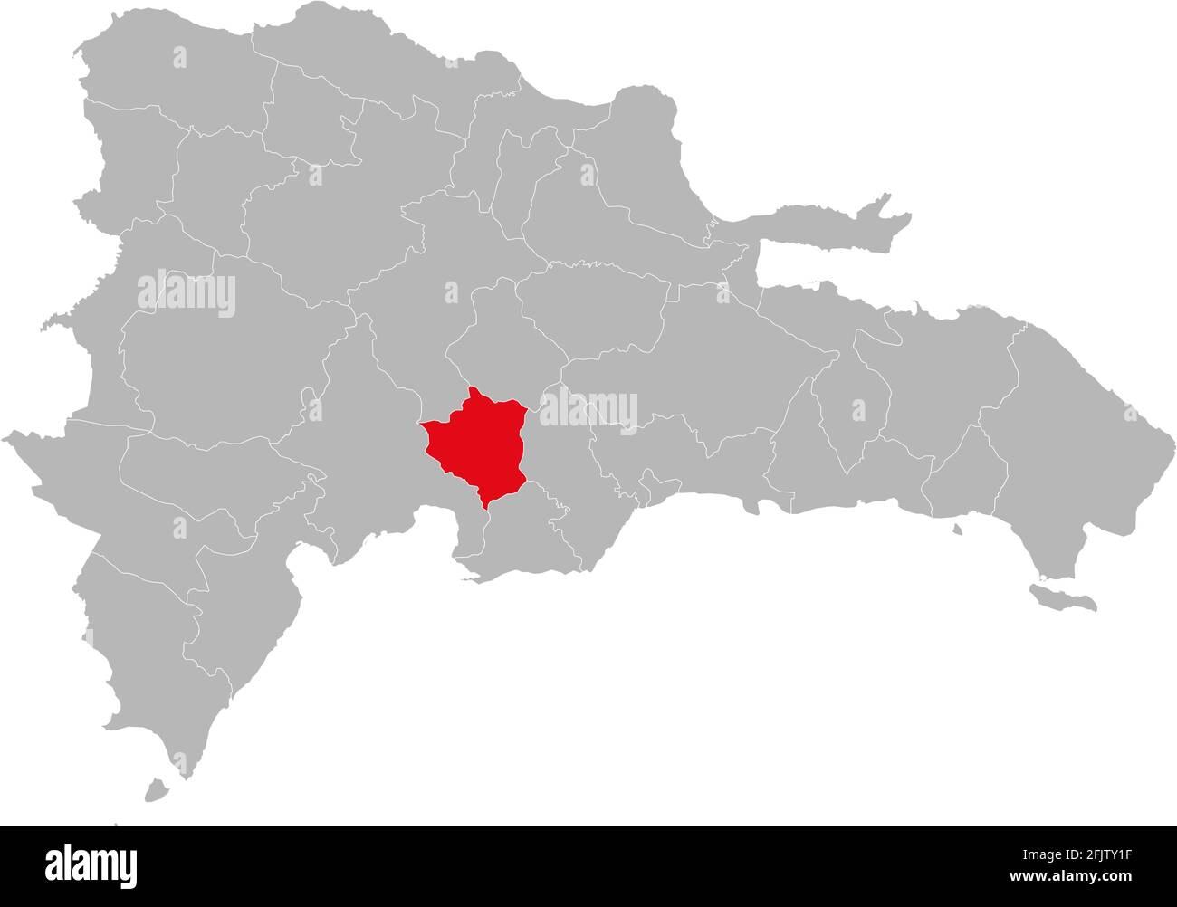 San jose de ocoa province isolated dominican republic map. Gray