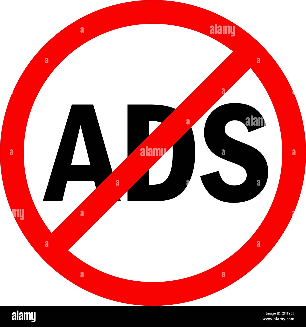 No ads sign. Red circle background. Advertisement prohibited sign. Traffic signs and symbols