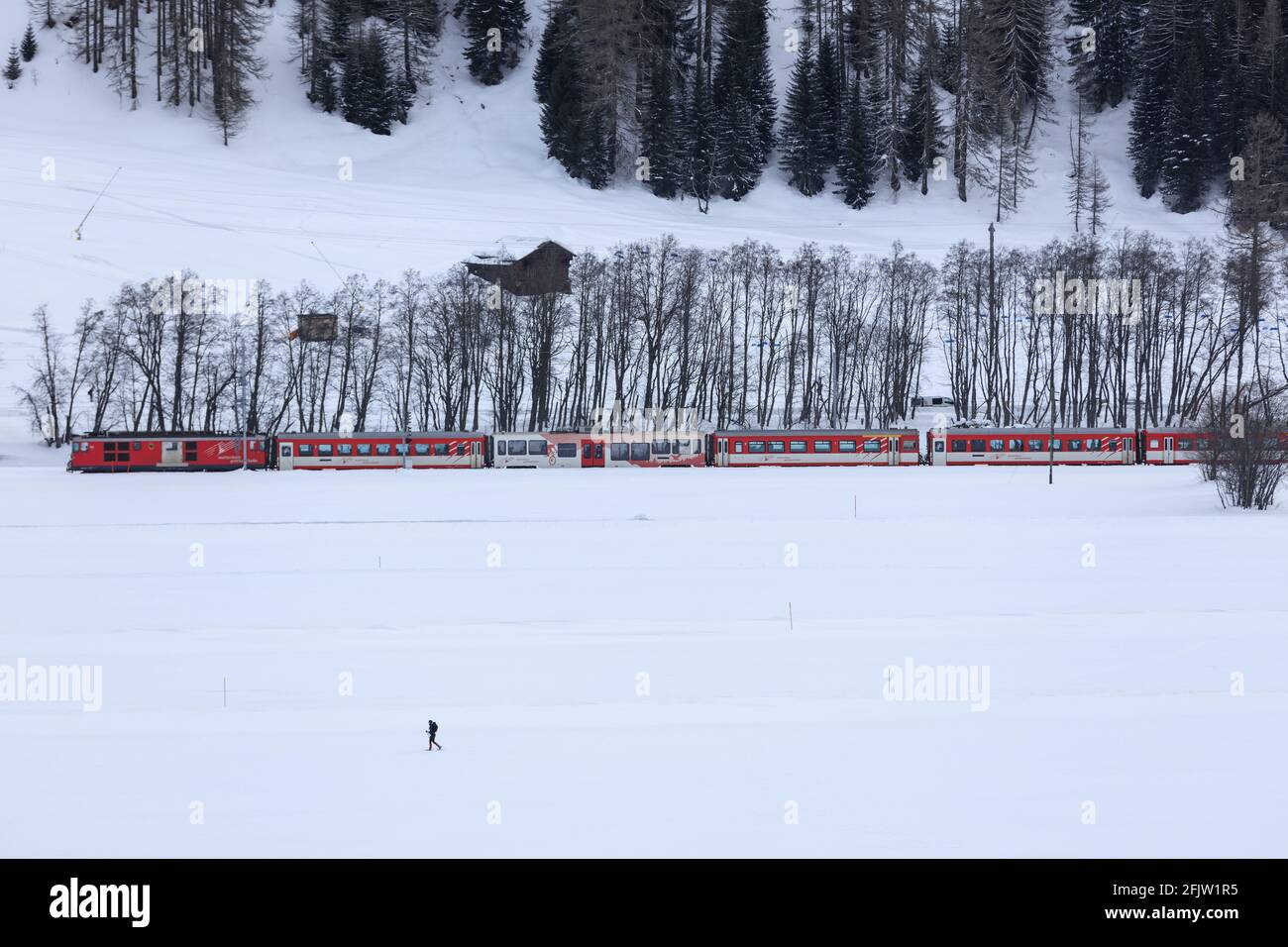 Switzerland, Canton of Valais, Obergoms, Ulrichen, train Stock Photo