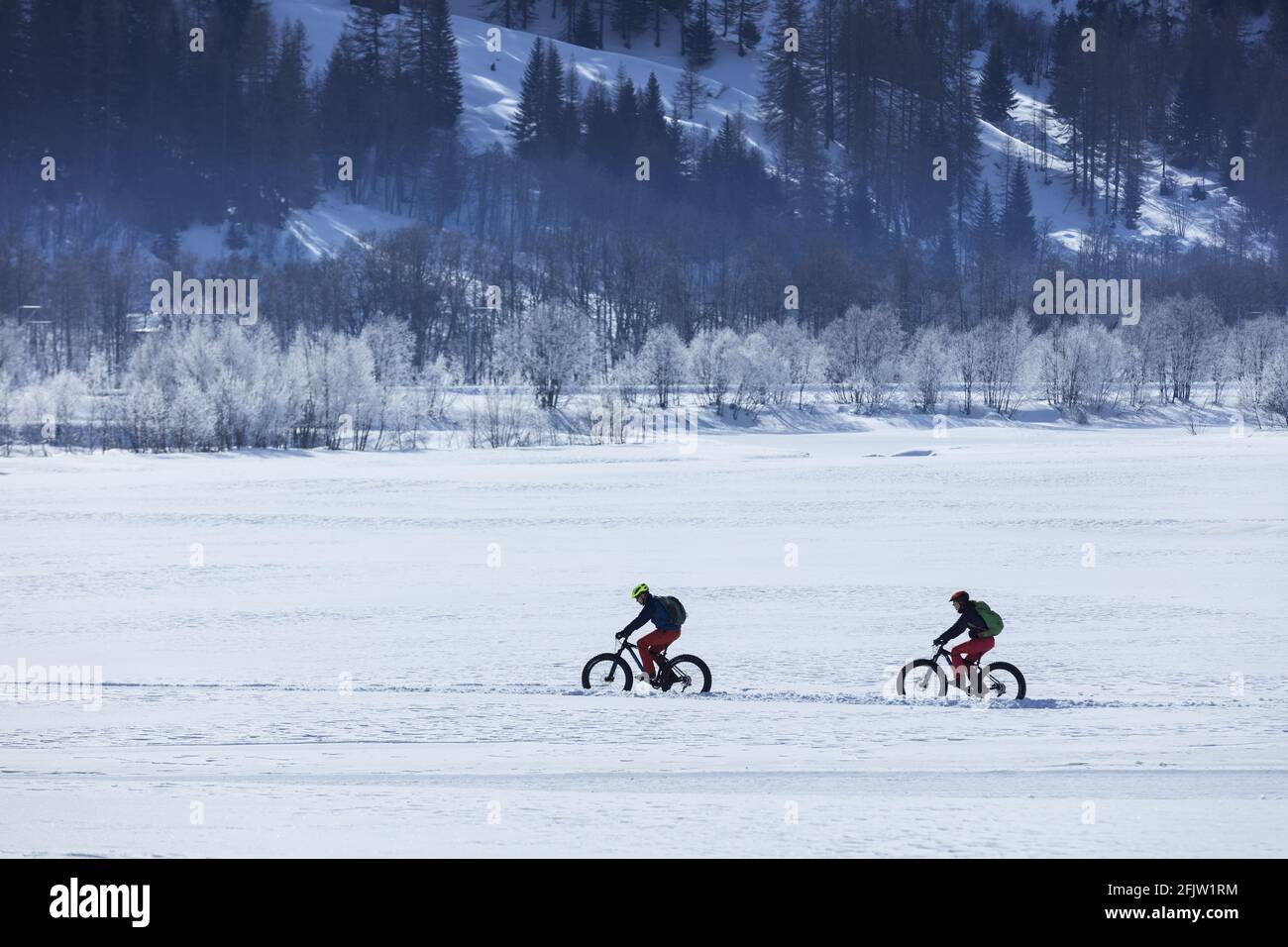 Switzerland, Canton of Valais, Obergoms, Ulrichen, bike ride Stock Photo