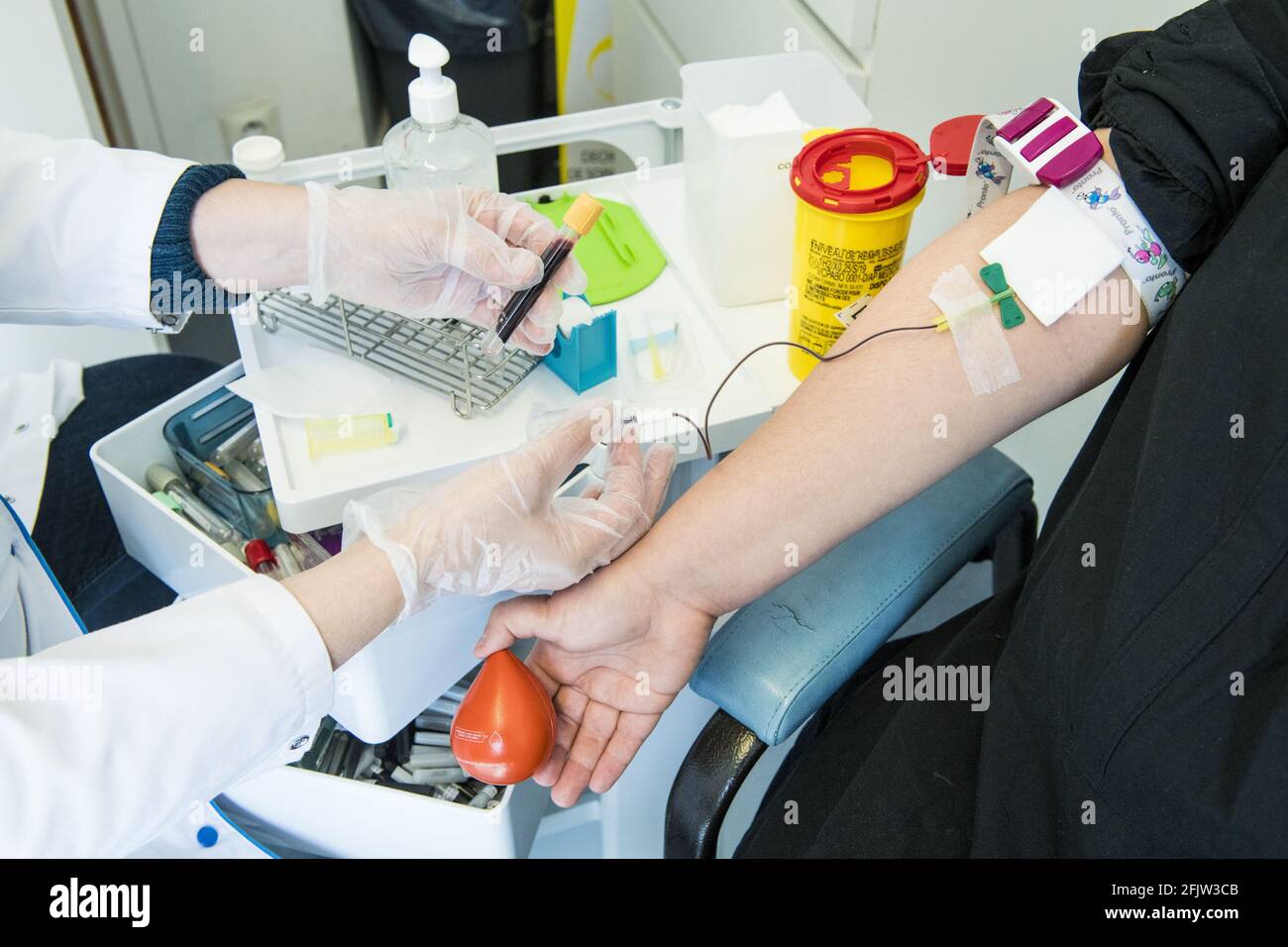 France, Blood donation Stock Photo