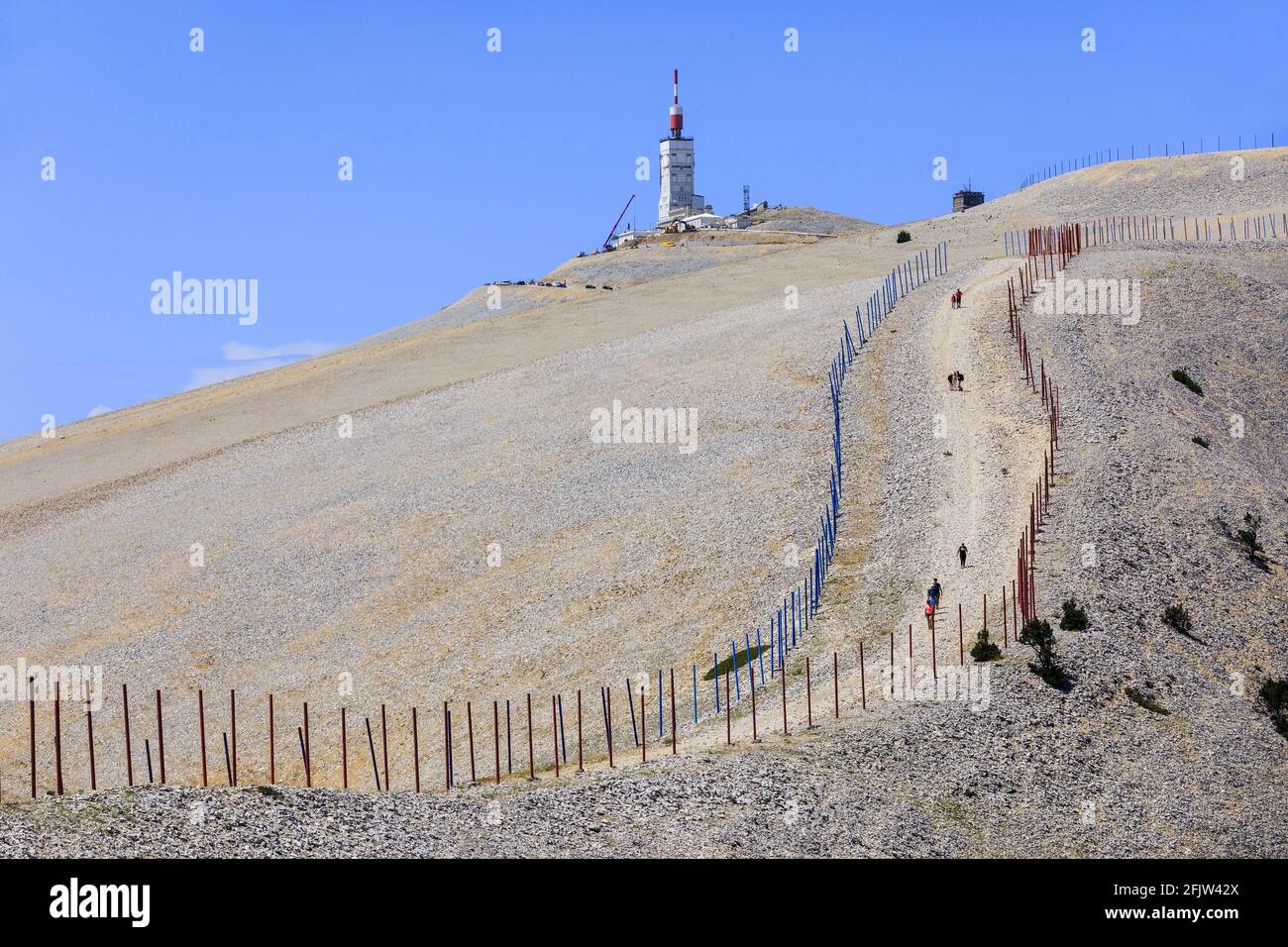 France, Vaucluse, Parc Naturel Regional du Mont Ventoux, Bedoin, Mont  Ventoux (1912m), hike with a guide, route From South to North two faces of  the Geant, the crest facing south to the