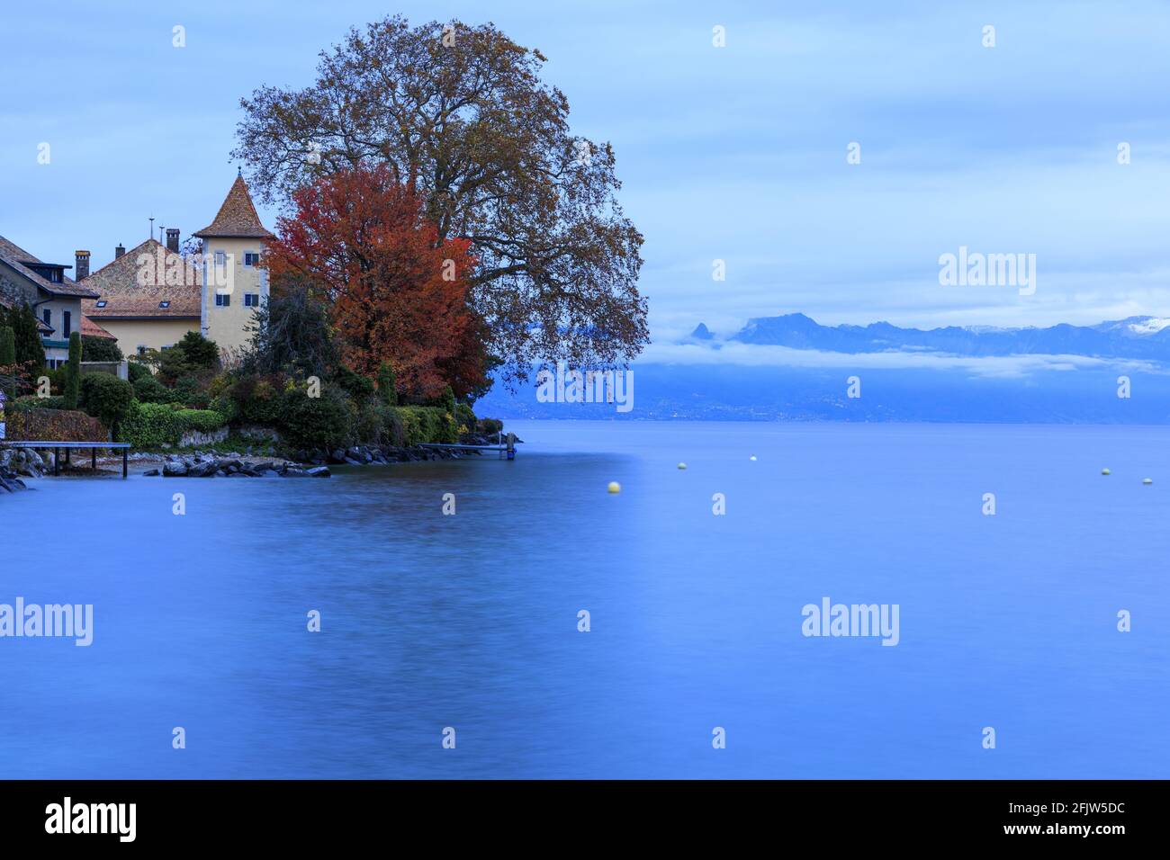 Switzerland, Canton of Vaud, Saint Prex, Lake Leman Stock Photo