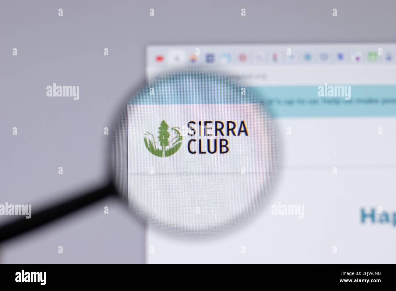 New York, USA - 26 April 2021: Sierra Club logo close-up on website page, Illustrative Editorial Stock Photo