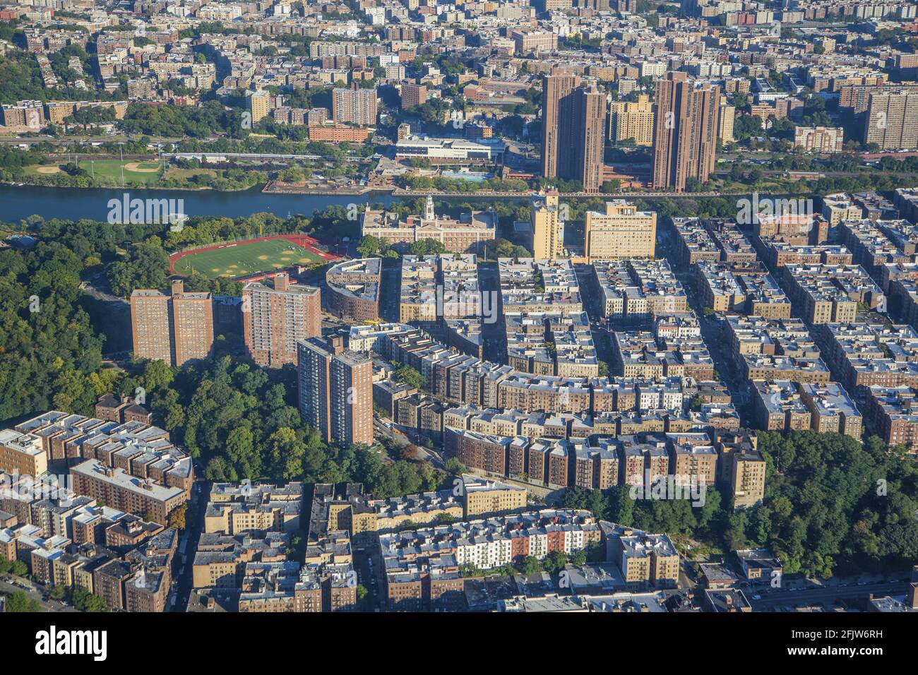 United States, New York, Washington High School (aerial view