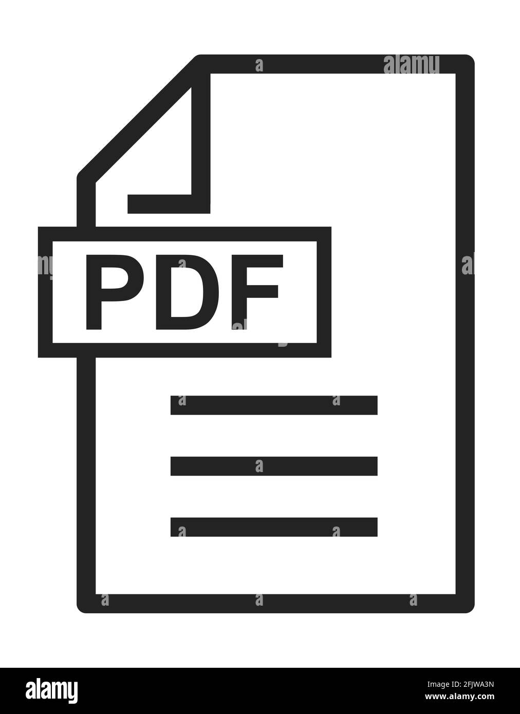 PDF file download modern icon. Document text, symbol web format information . Stock Vector