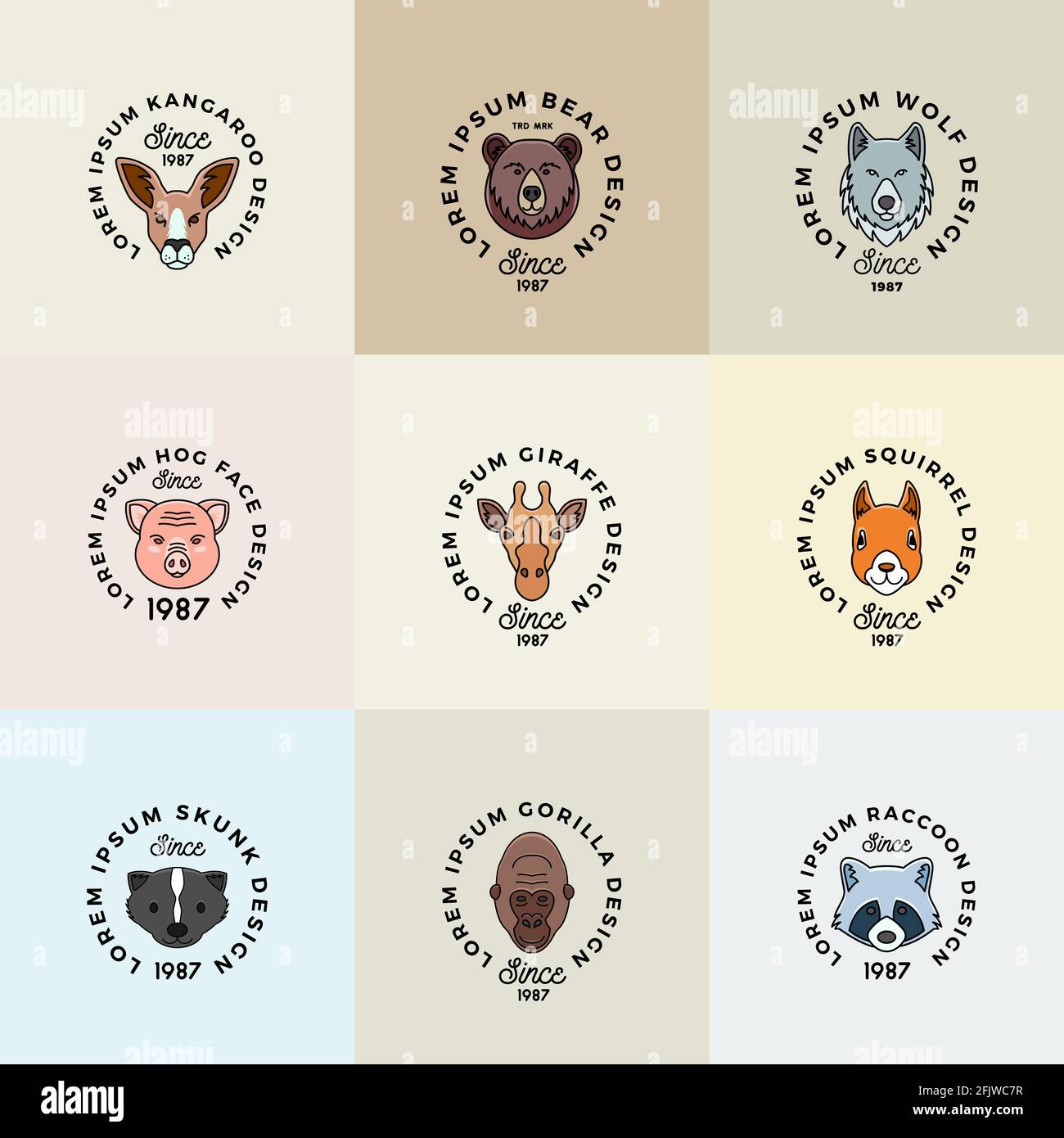 Line Style Animals Faces Set with Retro Typography. Abstract Vector Signs, Symbols or Logo Templates Collection. Cartoon Kangaroo, Bear, Giraffe Stock Vector Image & Art - Alamy Line Style Animals Faces Set with Retro Typography. Abstract Vector Signs, Symbols or Logo Templates Collection. Cartoon Kangaroo, Bear, Giraffe Stock Vector Image & Art - Alamy
