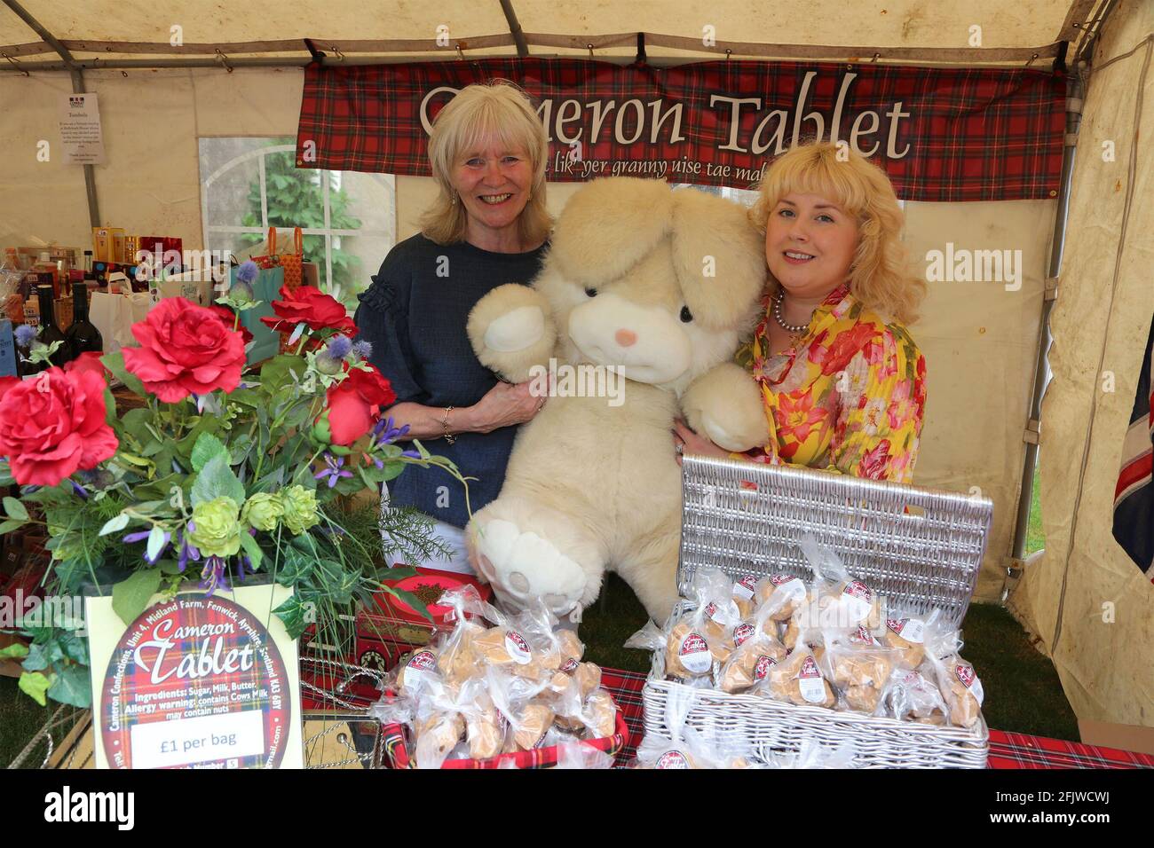 HollyBush, Ayrshire , Scotland, UK. 02 Jun 2018. Hollybush house is the location for the military support service Combat Stress. Every July a Gala day is held to raise funds and awareness. Local business Cameron Tablets with a raffle prize Stock Photo
