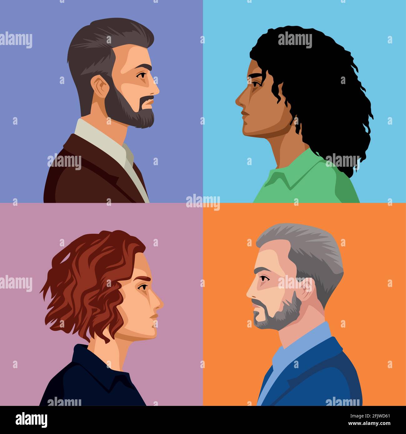 Four Persons Characters Stock Vector Image Art Alamy four-persons-characters-stock-vector-image-art-alamy