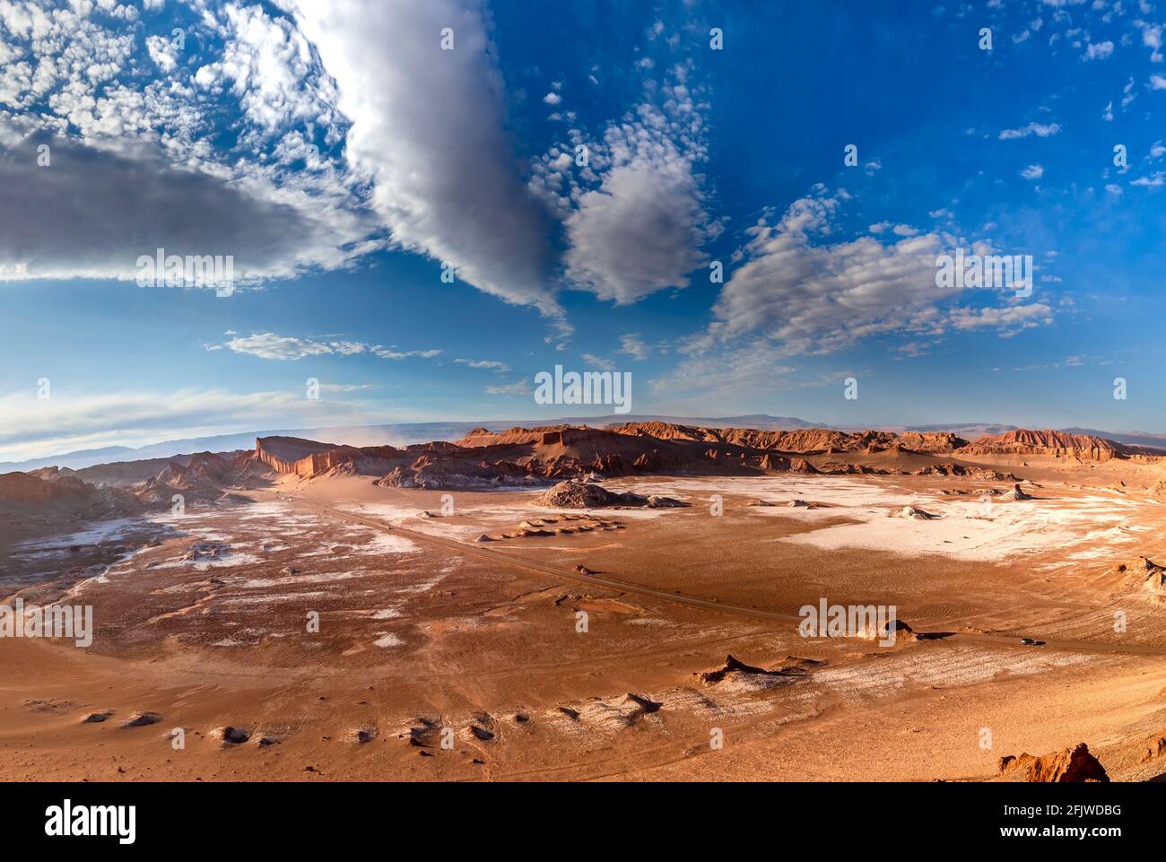 Moon Valley, Valle de la Luna, at sunset, in Atacama desert, Chile, South America Stock Photo